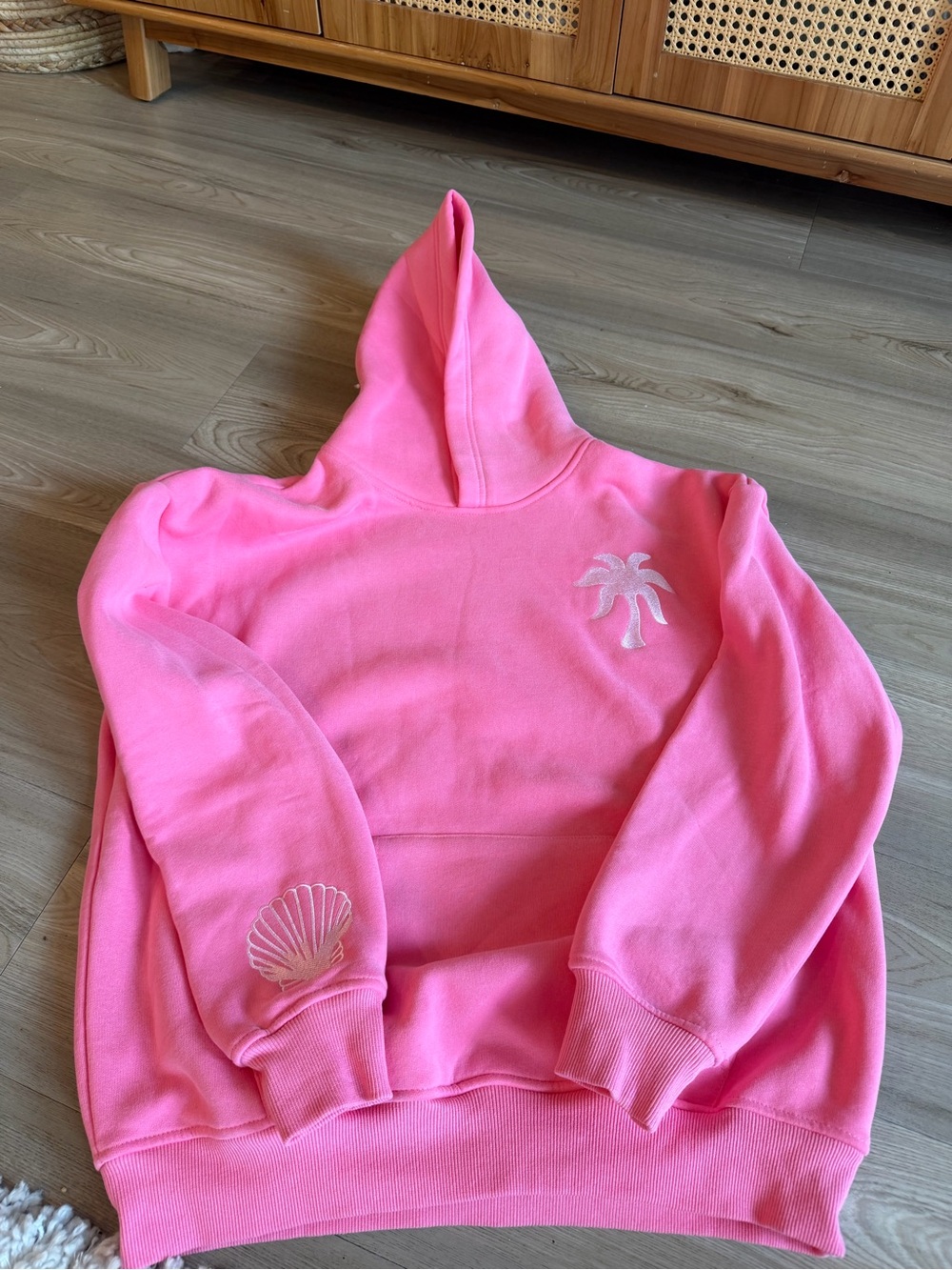 Pink Palm Tree & Shell Hoodie